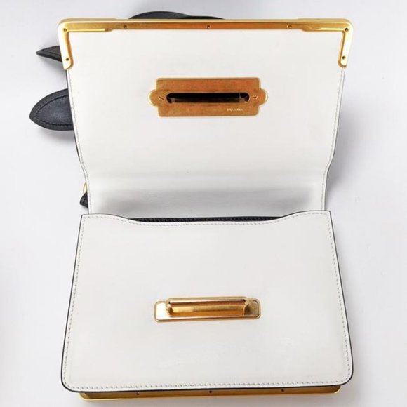 SOLD Prada Cahier Medium White Leather Cross Body Bag - Picture 5 of 12